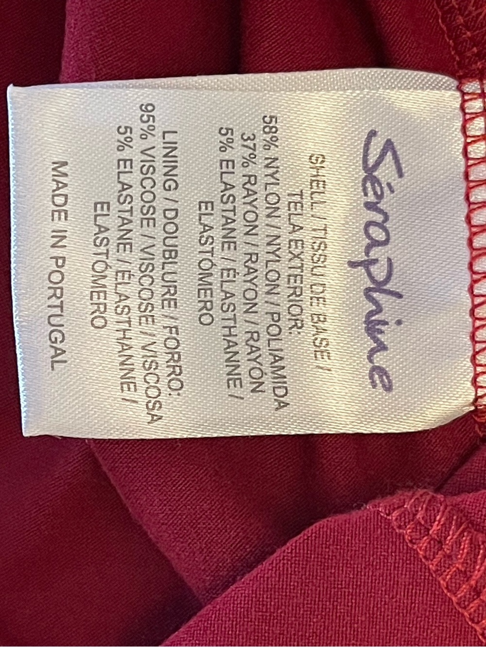Luxe Seraphine Red Lace Maternity Cocktail Sheath Dress w/Three-Quarter Sleeves - Picture 7 of 7